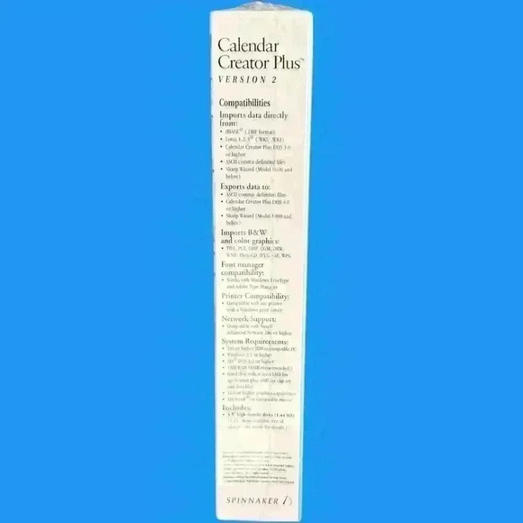 Calendar Creations Plus Version 2.0 for Windows by Spinnaker New In Box - Picture 4 of 5